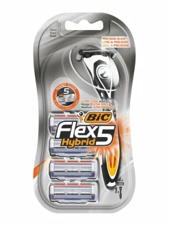 Kasvojenhoito-Bic Flex 5 Hybrid -partaterä + 4 vaihtoterää
