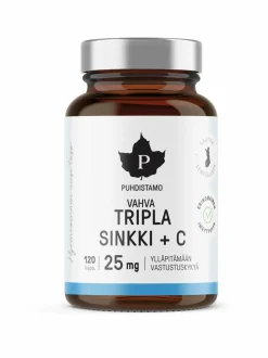 Vitamiinit-Puhdistamo Tripla Sinkki 25 mg -ravintolisä 120 kaps.